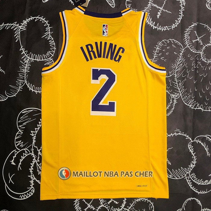 Maillot Los Angeles Lakers Kyrie Irving NO 2 75th Anniversary 2021-22 Jaune